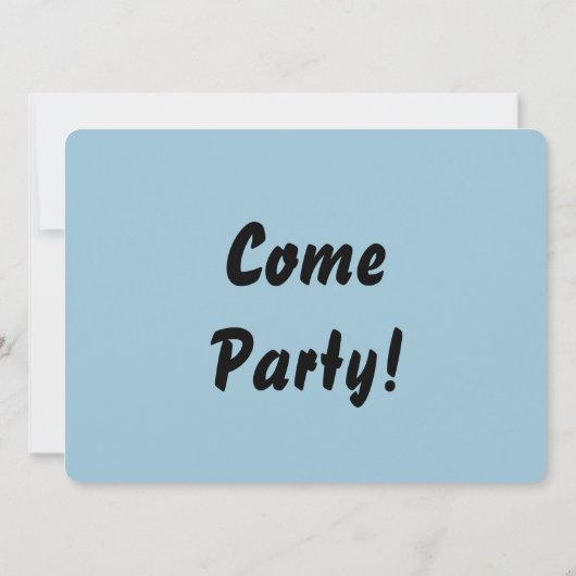 Invitation d'anniversaire bleu (Dos)