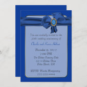 Invitation d'anniversaire bleu chic (Devant / Derrière)