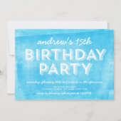 Invitation d'anniversaire Bleu encre roulée pour t (Devant)