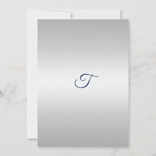 Invitation d'anniversaire bleu et argent (Dos)