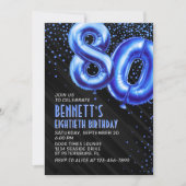Invitation d'anniversaire bleu Mens (Devant)