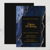 Invitation d'anniversaire bleu personnalisable (Devant / Derrière)