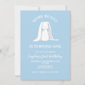 Invitation d'anniversaire bleu pour un premier ann (Devant)