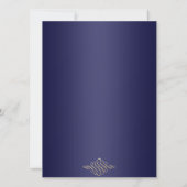 Invitation d'anniversaire Bleu Royal et Feuille d' (Dos)