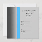 INVITATION D'ANNIVERSAIRE BLEU TRIMMÉE (Devant)