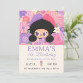 Invitation d'anniversaire Bloom Kitty | Enfants fl (Debout devant)