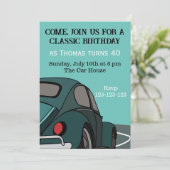 Invitation d'anniversaire Blue Classic Car (Debout devant)