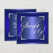 Invitation d'anniversaire Blue Diamond (Devant / Derrière)