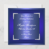 Invitation d'anniversaire Blue Diamond (Dos)