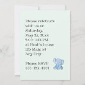 Invitation d'anniversaire Blue Elephant (Dos)