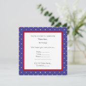Invitation d'anniversaire Blue & Gold Star (Debout devant)