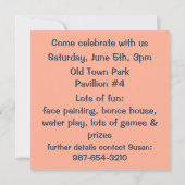 Invitation d'anniversaire Blue Jean Denim (Dos)