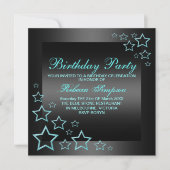 Invitation d'anniversaire Blue Star (Devant)