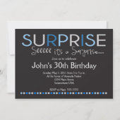 Invitation d'anniversaire Blue Surprise (Devant)