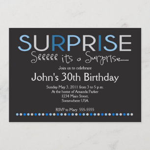 Invitation d'anniversaire Blue Surprise