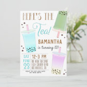 Invitation d'anniversaire Boba Milk Tea (Debout devant)
