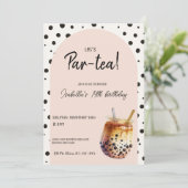 Invitation d'anniversaire Boba Tea moderne (Debout devant)
