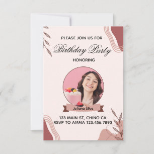 Invitation d'anniversaire Bohème