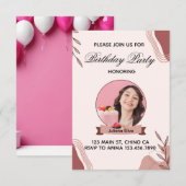 Invitation d'anniversaire Bohème (Devant / Derrière)