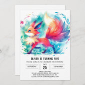 Invitation d'anniversaire Bohemian Fox (Devant / Derrière)
