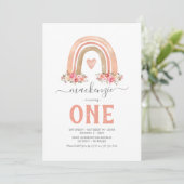 Invitation d'anniversaire Boho Rainbow 1ère année (Debout devant)