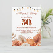 Invitation d'anniversaire Boho Teracotta Nous somm (Debout devant)