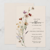 Invitation d'anniversaire Boho Wildflower (Devant / Derrière)
