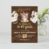 Invitation d'anniversaire Bois Rustique Acclamatio (Debout devant)