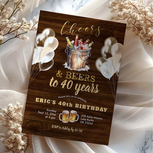 Invitation d'anniversaire Bois Rustique Acclamatio