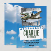 Invitation d'anniversaire Bombardiro Crocodilo (Devant / Derrière)