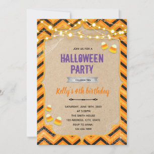 Invitation d'anniversaire bonbons Halloween
