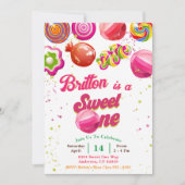 Invitation d'anniversaire bonbons Sweet One Party (Devant)