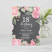 Invitation d'anniversaire botanique florale 18 ans (Debout devant)
