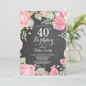 Invitation d'anniversaire botanique florale 40 ans (Debout devant)