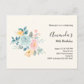 Invitation d'anniversaire Bouquet de fleurs rose e (Devant)