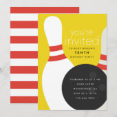 Invitation d'anniversaire Bowling (Devant / Derrière)