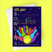Invitation d'anniversaire Bowling Néon Lumineux
