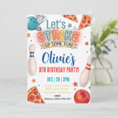 Invitation d'anniversaire Bowling Pizza (Debout devant)