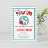 Invitation d'anniversaire Bowling Quilles roulant (Debout devant)