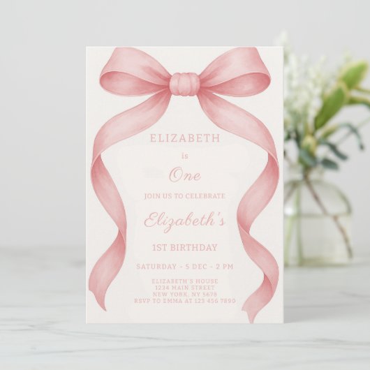 Invitation d'anniversaire Bowtiful (Debout devant)