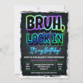 Invitation d'anniversaire Bruh Lock In (Devant)