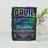 Invitation d'anniversaire Bruh Lock In (Debout devant)