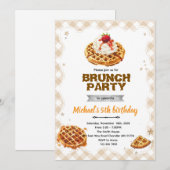Invitation d'anniversaire Brunch Waffles (Devant / Derrière)