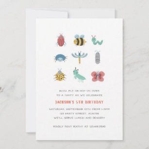Invitation d'anniversaire Bug pour les enfants ama