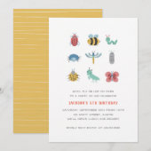 Invitation d'anniversaire Bug pour les enfants ama (Devant / Derrière)