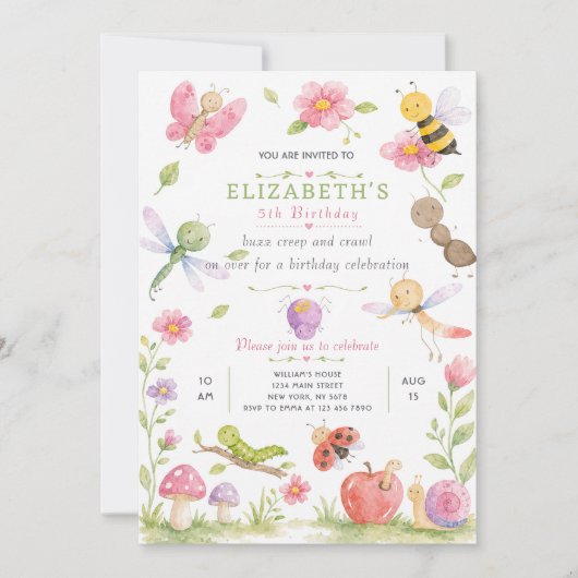 Invitation d'anniversaire Bugs 2 (Devant)