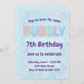 Invitation d'anniversaire Bulle Colorée (Devant / Derrière)