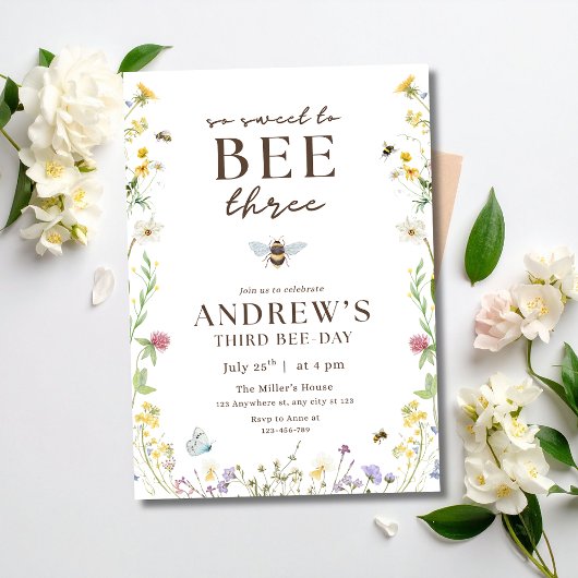 Invitation d'anniversaire Bumble Bee 3ème annivers