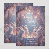 Invitation d'anniversaire Bunny Tea Party – Fée de (Devant / Derrière)