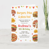 Invitation d'anniversaire Burger & Pizza pour les  (Devant)